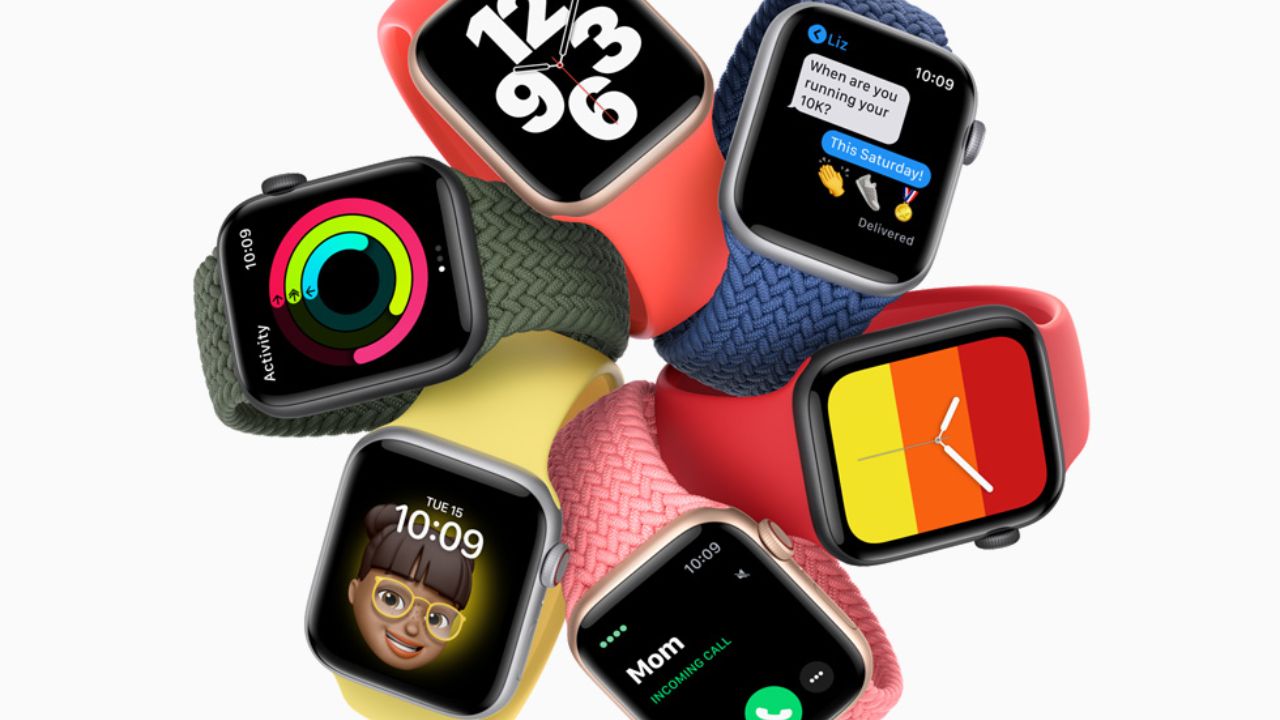 Apple Watch SE in 6 Color in white background