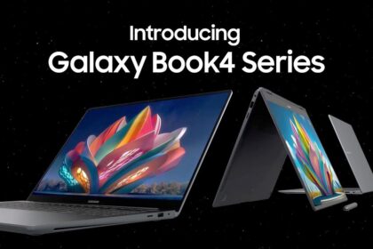 Galaxy book 4 series in black color in black background
