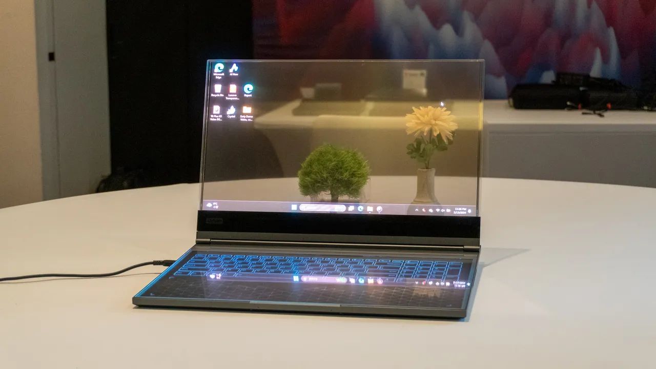 Lenovo lapton on table in black color