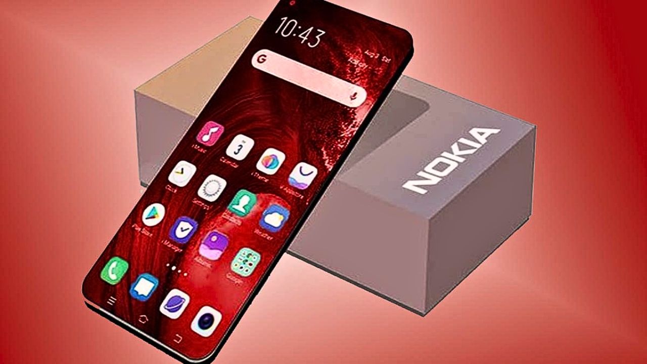 nokia play 2 with grey box in reddish backgtound