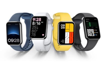 smart band 8 pro in 4 color with plain background