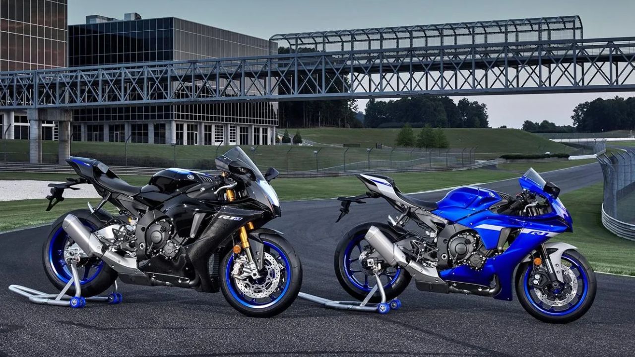 There is two image one is Yamaha YZF-R1 and another is Yamaha R1M