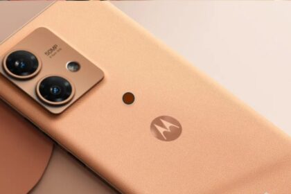 Moto edge neo with two camera in orange background