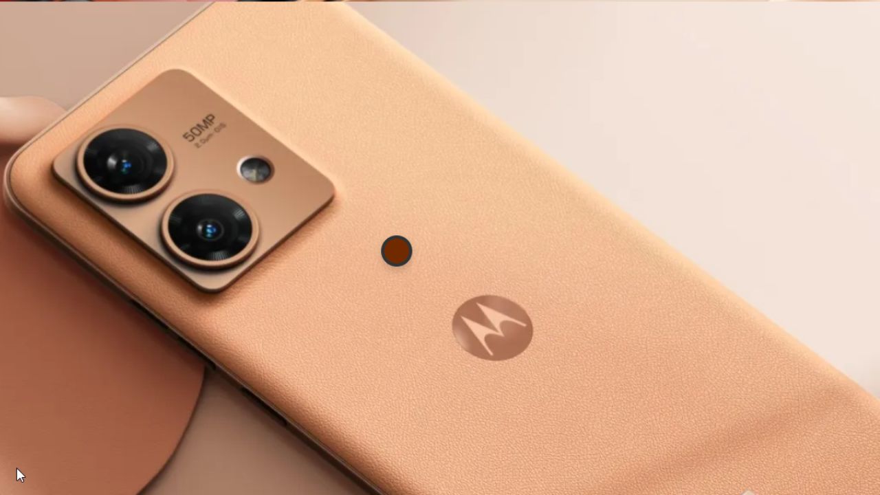 Moto edge neo with two camera in orange background