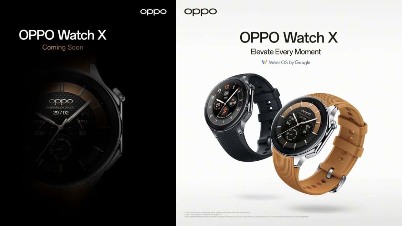 Oppo Watch X in brown and Black color