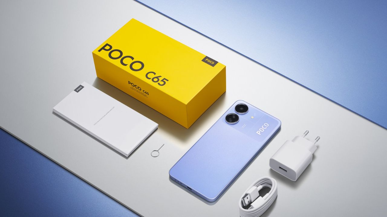 Poco c65 with all accessories on the table