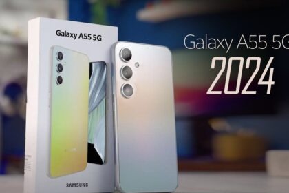galaxy A55 with box and phone