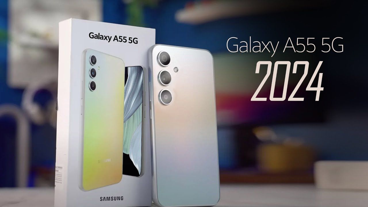 galaxy A55 with box and phone