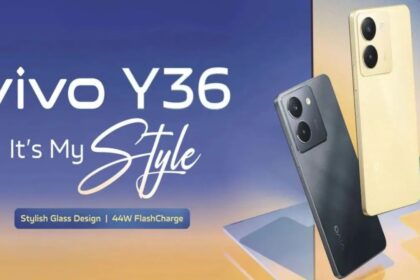 Vivo Y36 with some word written about phone